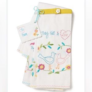Anthropologie Love Birds Dish Towel Set of 3